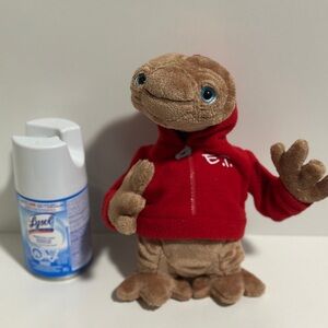Plush Reptile Toy in Brown with Red Hoodie - Cute Collectible